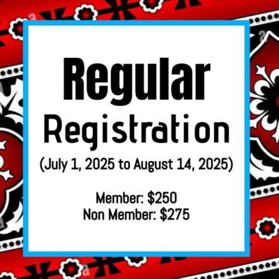 Regular Registration, July 1st to August 14th, 2025